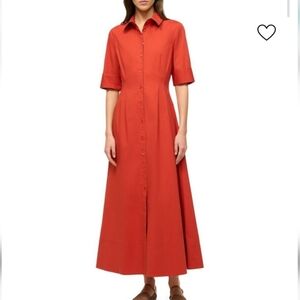 Staud Joan Stretch-Cotton Maxi Shirtdress